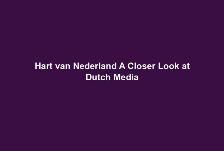 Hart van Nederland A Closer Look at Dutch Media