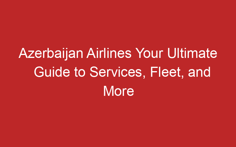 Azerbaijan Airlines Your Ultimate Guide to Services, Fleet, and More