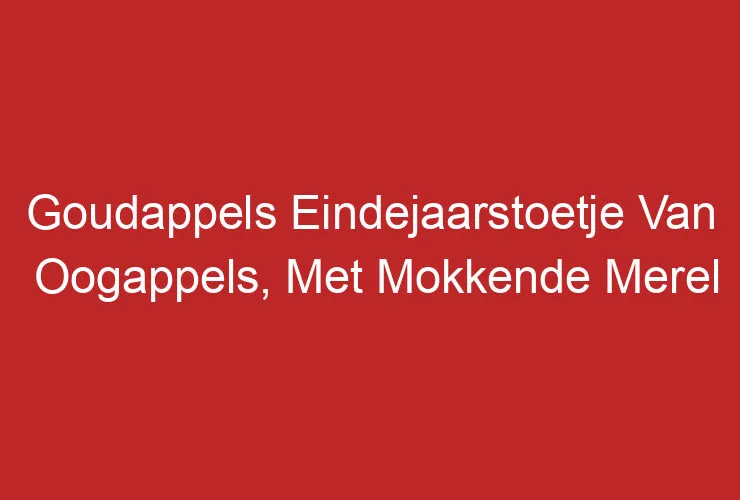 Goudappels Eindejaarstoetje Van Oogappels, Met Mokkende Merel